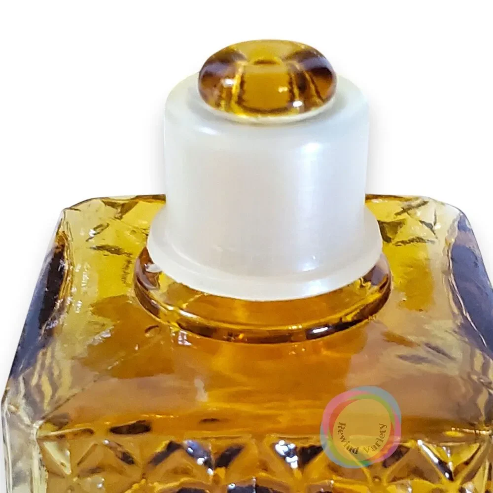Vintage Mid Century Amber Glass Diamond Decanter Set Taiwan